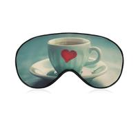 Love Hearts on Cup Eye Mask, Side Sleeping Mask Light Blindfold Sleeping Mask Nose Pad and Elastic Band for Children Women and Men