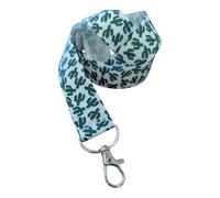 Love Hearts Print Ribbon Lanyard - 1" Grosgrain Neck Strap with Lobster Clasp - Rainbow Badge Holder or Keychain - Individual or Bundle Pack (Cactus)