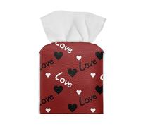 Love Hearts Red Tissue Case Tissue Holder Box Square Decorative Napkin Dispenser For Bathroom Home Restaurant