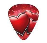 Love Hearts Sparkle Guitar Picks Gift Set - 12 Smooth Durable Plectrums For Acoustic, Electric & Bass Guitar, Perfect Present For Guitar Lovers & Musicians