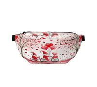 Love Hearts Valentine's Day Design Fanny Pack for Women Man,Buffalo Plaid Pattern Waist Belt Bag Crossbody for Sports Travel Hiking Running Jogging
