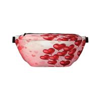Love Hearts Valentine's Day Design Fanny Pack for Women Man,Buffalo Plaid Pattern Waist Belt Bag Crossbody for Sports Travel Hiking Running Jogging