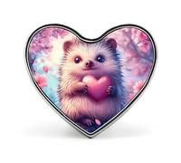 Love Hedgehog Heart Shape Badge Cute Heart Brooch Pins Button Badges for Backpack Jackets Hats Decor