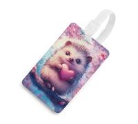 Love Hedgehog Luggage Tag for Suitcase Cute ID Tags Travel Baggage Identifier Labels White-Style