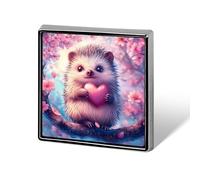 Love Hedgehog Square Badge Cute Heart Brooch Pins Button Badges for Backpack Jackets Hats Decor
