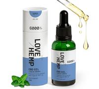Love Hemp CBD Oil Drops 30ml 6000mg Made in UK Peppermint/Super Strength - CBD Oil for Sleep with MCT, Vegan & Gluten-Free, THC Free, Natural Daily Health Hemp Extract, Anxiety Relief for Adults