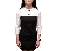 Love Her Madly LHM Ladies Retro Mod Dress Dress (12, Black/White)