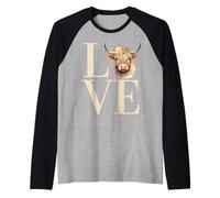 Love Highland Cow Toddler Girls Scotland Scottish Ancestry Raglan Baseball Tee