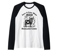Love Highland Cows, Cute Highland Cow, Scottish Heritage Raglan Baseball Tee