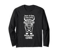 Love Highland Cows, Cute Just a Girl Who Loves Highland Cows Long Sleeve T-Shirt