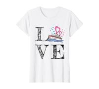 Love Honeymoon Cruise Value Graphic T-Shirt, Women, White, S