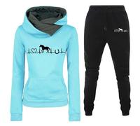 Love Horse/Heart 3D Printed Women's Hoodie and Joggers Tracksuit Winter Autumn 2 Piece Cool Streetwear
