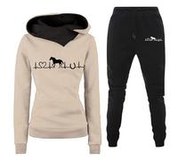 Love Horse/Heart 3D Printed Women's Hoodie and Joggers Tracksuit Winter Autumn 2 Piece Cool Streetwear