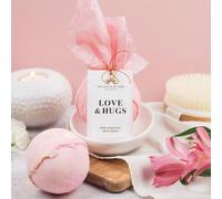 Love & Hugs - Pink Lemonade Bath Bomb | Large 180g Vegan Plastic-Free Bath Bomb | Refreshing Citrus Self-Care Gift for Birthdays, Wellness Hampers & Relaxing Home Spa