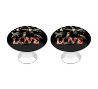 Love Hummingbird Cabinet Knobs Stainless Steel Round Drawer Pulls for Wardrob Doorknob