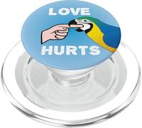 Love Hurts Blue and Gold Macaw Parrot PopSockets PopGrip for MagSafe