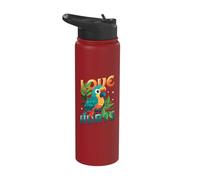 Love Hurts Macaw Parrot Stainless Steel Insulated Water Bottle