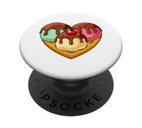 Love Ice Cream Heart Shaped Fast Food Concept PopSockets Adhesive PopGrip