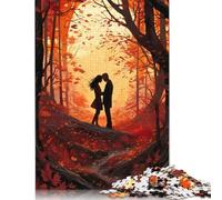 Love In Autumn Puzzles 500 Pieces Wooden Puzzles for Adults & Teenager Learning Educational Toys 500pcs (52x38cm)