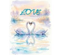 Love in Bloom: Watercolor Swan Heart Notebook ,A Peaceful 8.5*11 Ruled Journal for Women to Write, Reflect, and Soar.