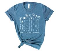 Love in Faith Shirts for Her | Fruit of The Spirit Tee | Christian T Shirts for Women | Faith Shirts for Her, Heather Deep Teal, M