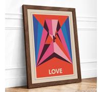 Love in Motion Art Deco Framed Wall Art Print A3 (42×29.7cm) Walnut, Wall Decor for Living Room, Bedroom, Office & Home, Ready to Hang, Art Gift