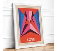 Love in Motion Art Deco Framed Wall Art Print A3 (42×29.7cm) White, Wall Decor for Living Room, Bedroom, Office & Home, Ready to Hang, Art Gift