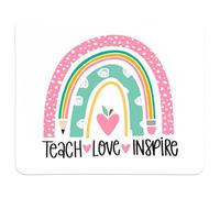 Love Inspire Teach Boho Rainbow MousePads, Mouse Pads for Desk Accessories Office Gaming Working,Teacher Gifts for Women Men,Teacher Gifts from Student,9.4"x7.9"