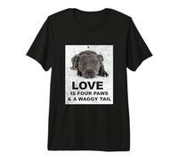 Love is 4 Paws & waggy Tail Blue Staffordshire Bull Terrier Premium T-Shirt
