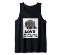 Love is 4 paws & waggy tail Blue Staffordshire Bull Terrier Tank Top