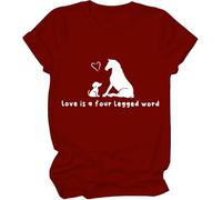 Love is A Four Legged Word Shirt, Love is A Four Legged Word T-Shirt, Funny Shirts for Women Man Claret