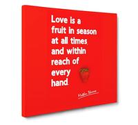 Love is a Fruit Modern Typography Quote Canvas Print | Gallery Wrapped 30mm Frame Wall Art | 20x20 inches | Ready to Hang | Modern Typography Picture | Living Room Bedroom Lounge Office