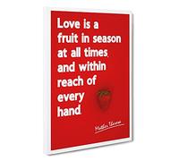 Love Is A Fruit Typography Canvas Print | Gallery Wrapped 30mm Frame Wall Art | 30x20 inches | Ready to Hang | Contemporary Typography Picture | Living Room Bedroom Lounge Office