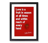 Love is A Fruit Typography Framed Print | A2 Black Framed Wall Art | Ready to Hang | Modern Love Picture | Living Room Bedroom Lounge Office