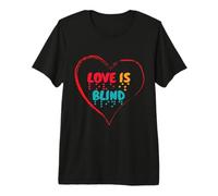 Love is Blind Braille Visually Impaired Blindness Awareness Premium T-Shirt