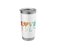 Love is Blind Braille Visually Impaired Blindness Awareness Stainless Steel Insulated Tumbler