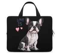 Love Is Boston Terrier Bostie Laptop Bag Computer Case Lightweight Work Bags Briefcase Handbags for Women Men