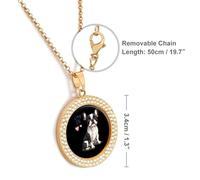 Love Is Boston Terrier Bostie Necklace for Women Adjustable Jewelry Pendant for Mom Wife Girlfriend Gifts Golden-style