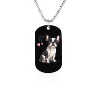 Love Is Boston Terrier Bostie Titanium-Steel Necklace Adjustable Pendant Jewelry for Women Men Gifts
