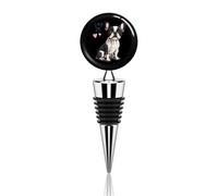 Love is Boston Terrier Bostie Wine Stoppers Reusable Zinc Alloy Beverage Bottle Sealer for Party Wedding
