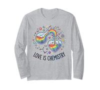 Love is Chemistry Rainbow Science Heart Flask Long Sleeve T-Shirt