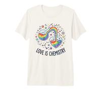 Love is Chemistry Rainbow Science Heart Flask Premium T-Shirt