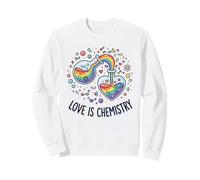 Love Is Chemistry Rainbow Science Heart Flask Sweatshirt