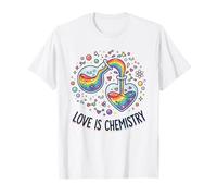 Love is Chemistry Rainbow Science Heart Flask T-Shirt