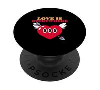 Love Is Everywhere (Funny Heart Graphic) PopSockets Adhesive PopGrip