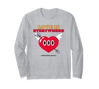 Love is Everywhere Valentine Forever (Funny Heart Graphic) Long Sleeve T-Shirt