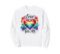Love Is For All Rainbow Heart LGBTQ+ Pride Design Sweatshirt