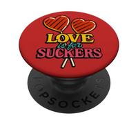 Love Is for Suckers Candy Heart Lollipop Anti-Valentine’s PopSockets Adhesive PopGrip