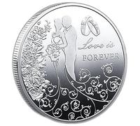 Love is Forever Commemorative Coin Multi-Language Love Lucky Coin Souvenir Collection Art Gift for Lover, Wife, Husband, Couple, Valentine's Day