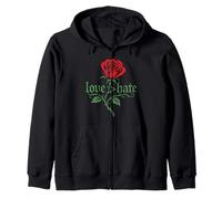 Love is Greater than Hate Love > Hate Red Rose Zip Hoodie